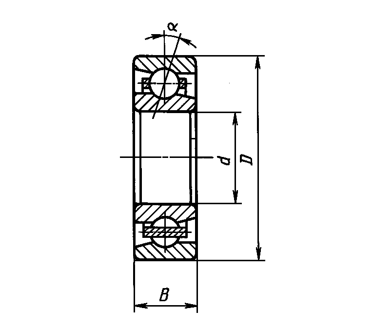 Шарикоподшипник радиально упорный однорядный схема